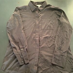 Nine West Black Button-Down Shirt (Size L)